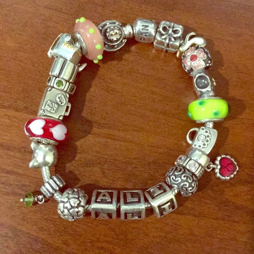 Pandora bracelet with 22 charms